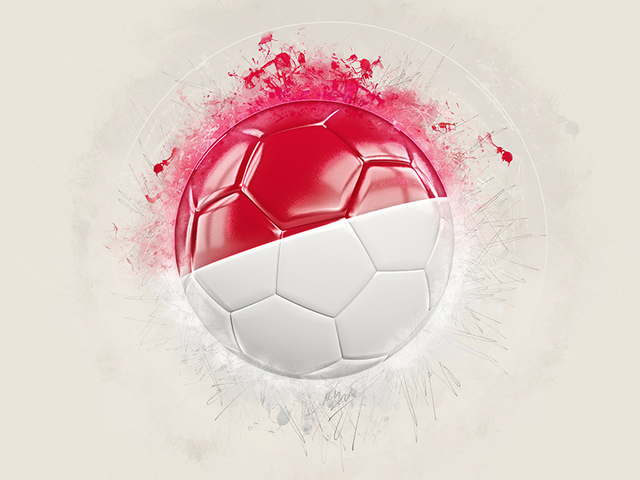 Grunge football. Download flag icon of Indonesia at PNG format