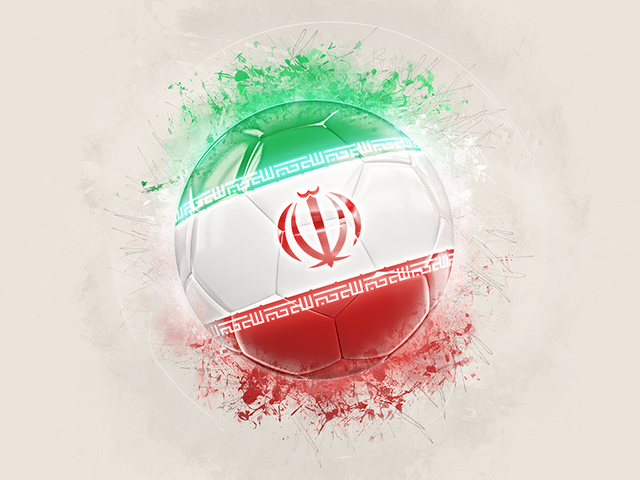 Grunge football. Download flag icon of Iran at PNG format