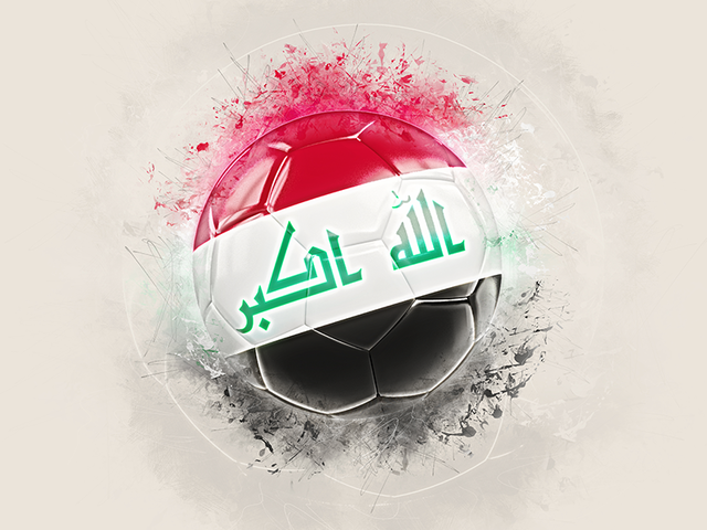 Футбольный мяч в стиле грандж. Скачать флаг. Республика Ирак