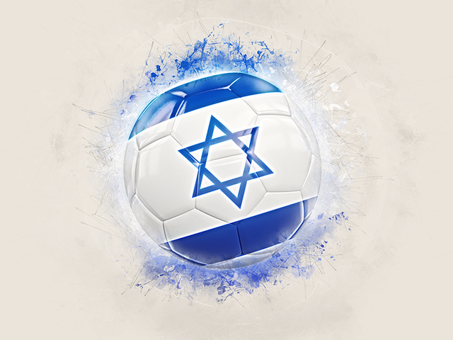 Grunge football. Download flag icon of Israel at PNG format