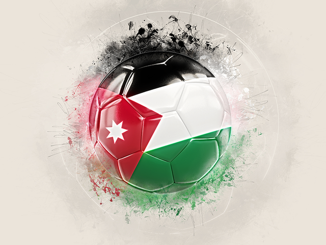 Grunge football. Download flag icon of Jordan at PNG format