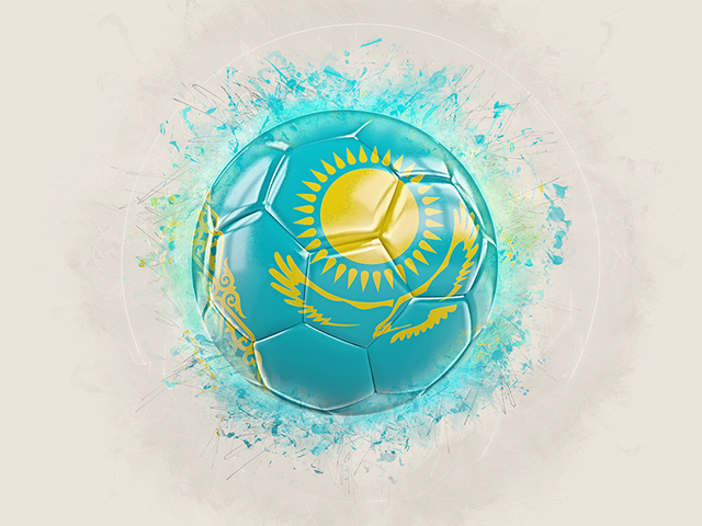 Футбольный мяч в стиле грандж. Скачать флаг. Казахстан