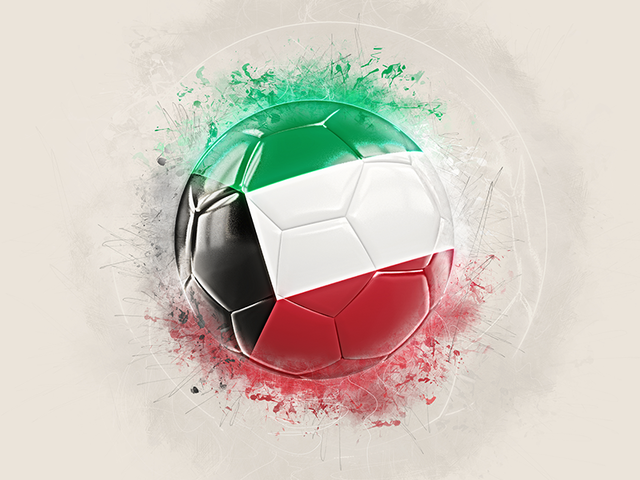 Футбольный мяч в стиле грандж. Скачать флаг. Кувейт