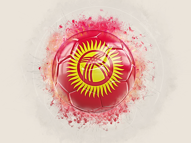 Grunge football. Download flag icon of Kyrgyzstan at PNG format