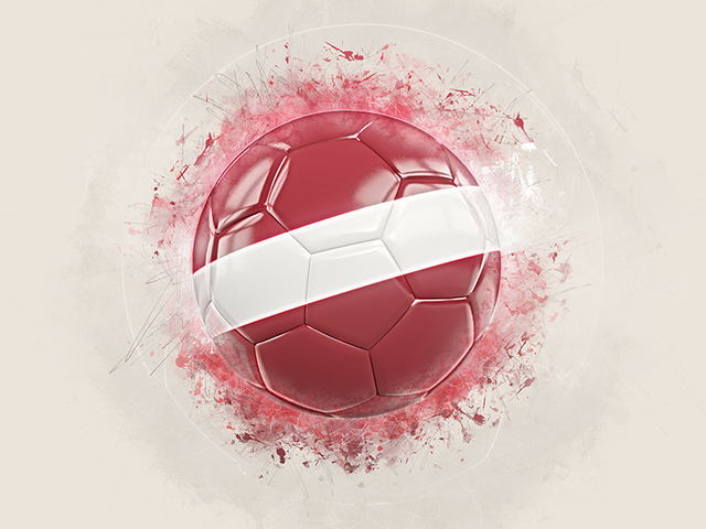 Футбольный мяч в стиле грандж. Скачать флаг. Латвия