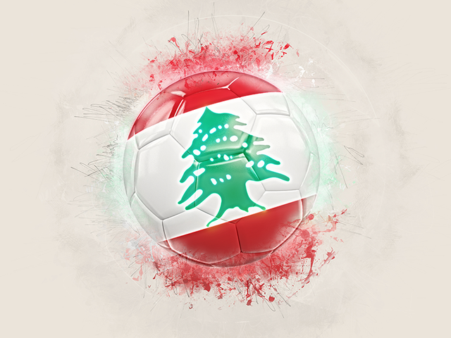 Grunge football. Download flag icon of Lebanon at PNG format