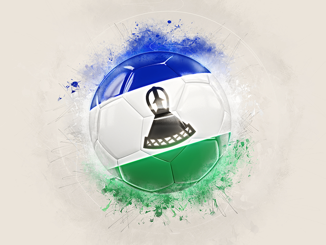 Grunge football. Download flag icon of Lesotho at PNG format