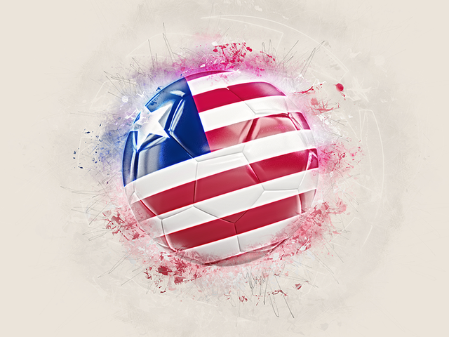 Grunge football. Download flag icon of Liberia at PNG format