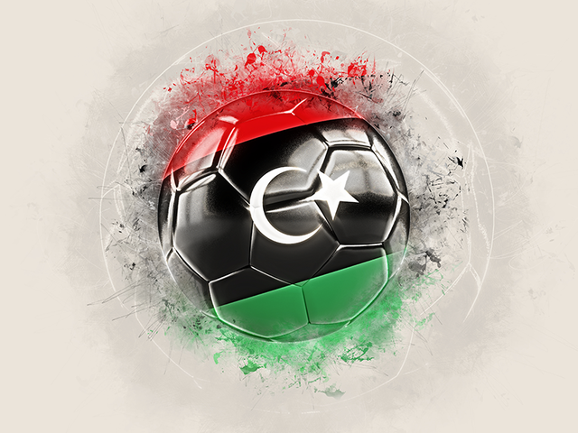 Grunge football. Download flag icon of Libya at PNG format