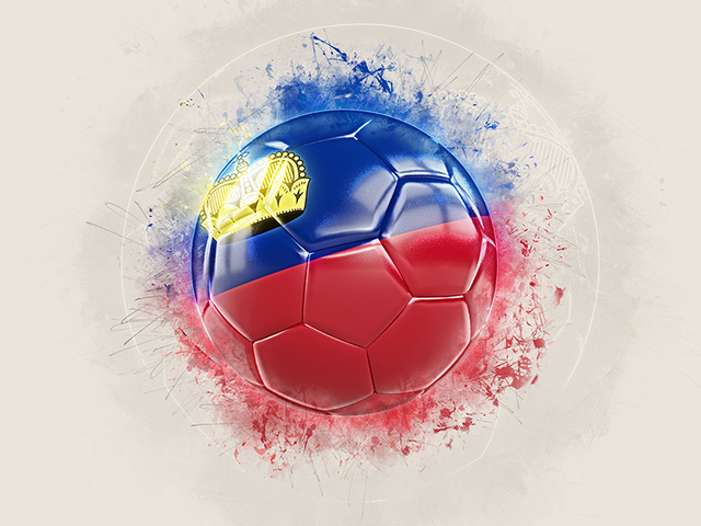 Grunge football. Download flag icon of Liechtenstein at PNG format