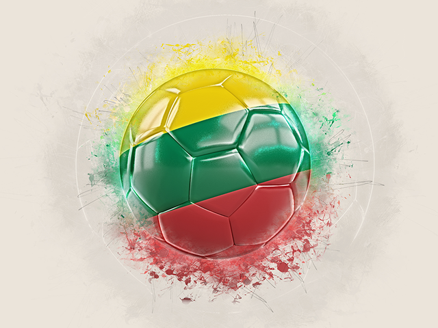 Grunge football. Download flag icon of Lithuania at PNG format