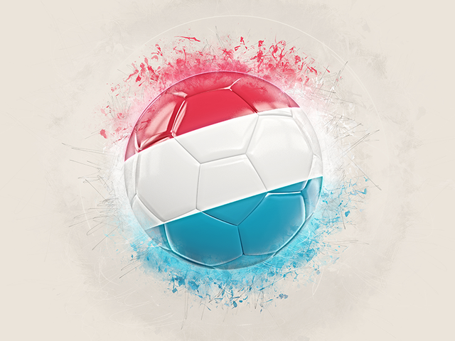 Grunge football. Download flag icon of Luxembourg at PNG format