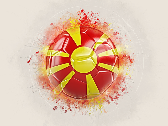 Grunge football. Download flag icon of Macedonia at PNG format
