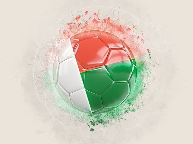 Grunge football. Download flag icon of Madagascar at PNG format