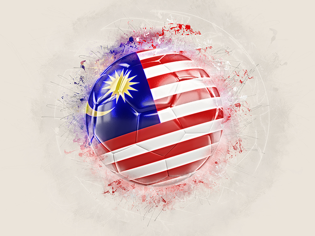 Grunge football. Download flag icon of Malaysia at PNG format