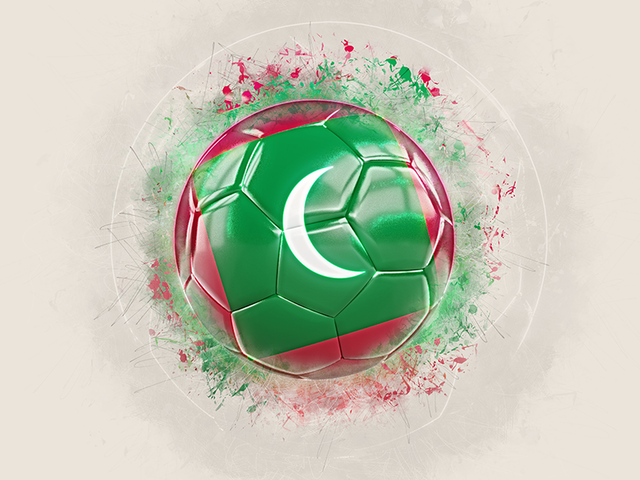 Grunge football. Download flag icon of Maldives at PNG format