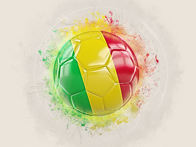 Grunge football. Download flag icon of Mali at PNG format