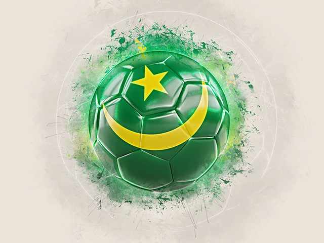 Футбольный мяч в стиле грандж. Скачать флаг. Мавритания