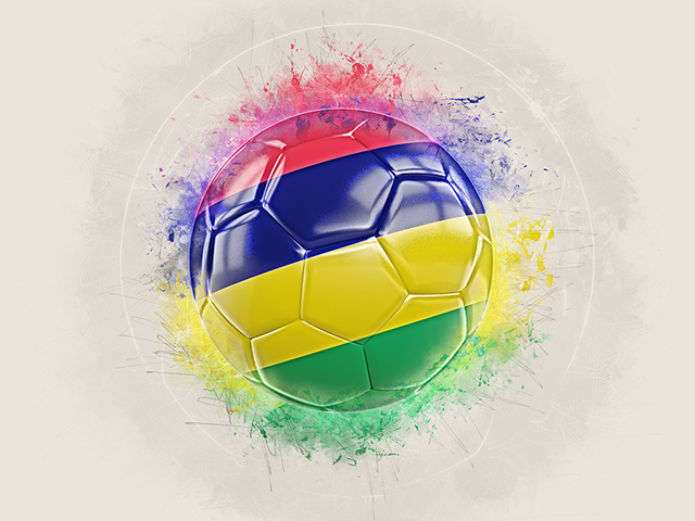 Grunge football. Download flag icon of Mauritius at PNG format