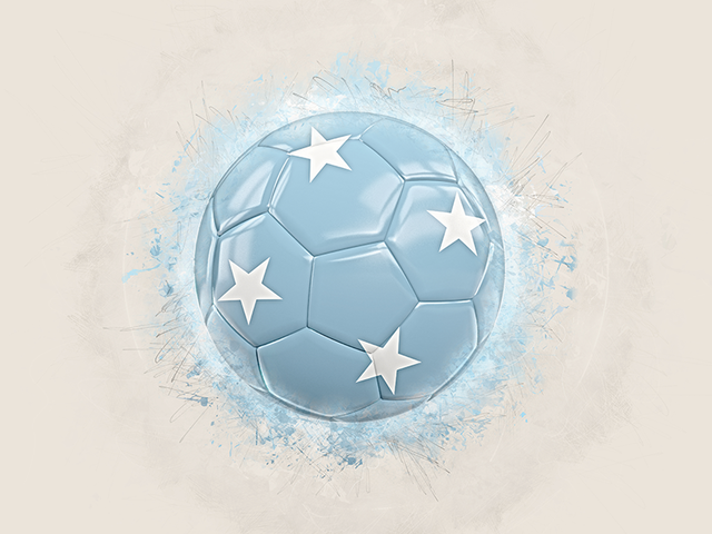 Grunge football. Download flag icon of Micronesia at PNG format