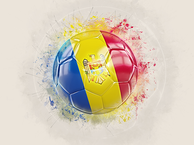 Футбольный мяч в стиле грандж. Скачать флаг. Молдавия