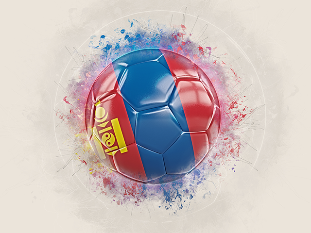 Grunge football. Download flag icon of Mongolia at PNG format