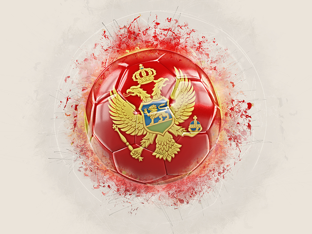 Grunge football. Download flag icon of Montenegro at PNG format