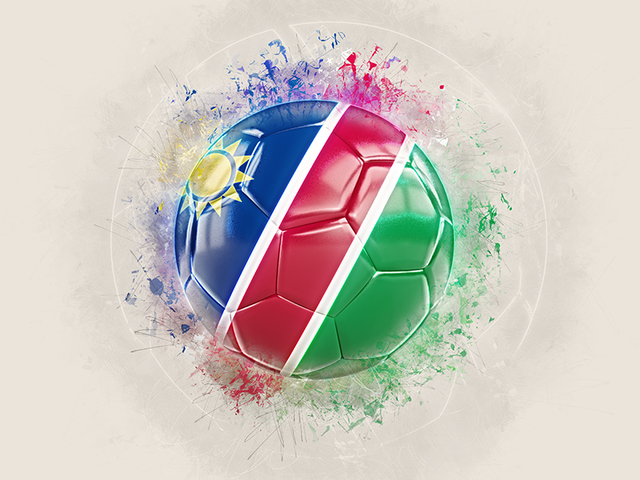 Grunge football. Download flag icon of Namibia at PNG format