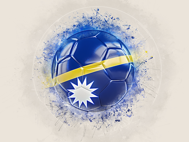 Футбольный мяч в стиле грандж. Скачать флаг. Науру