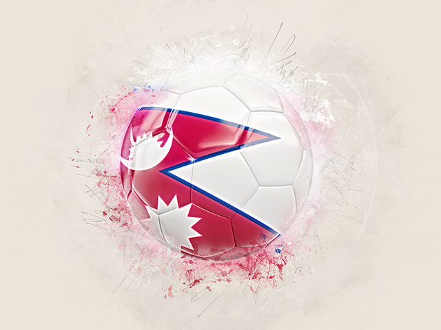 Футбольный мяч в стиле грандж. Скачать флаг. Непал