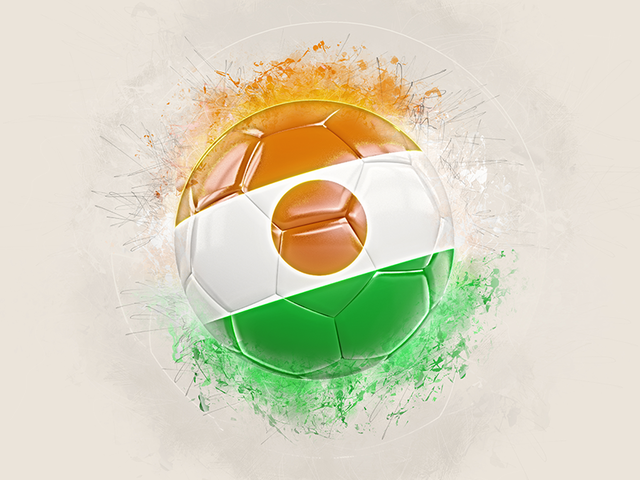 Grunge football. Download flag icon of Niger at PNG format
