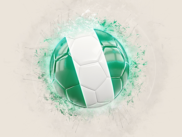 Grunge football. Download flag icon of Nigeria at PNG format