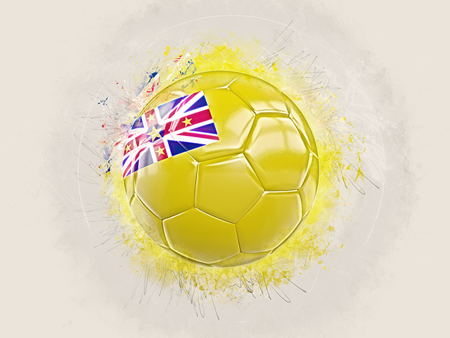 Grunge football. Download flag icon of Niue at PNG format