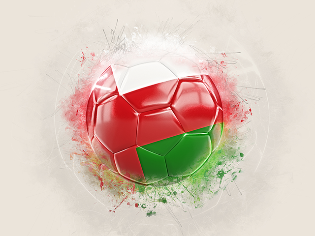 Футбольный мяч в стиле грандж. Скачать флаг. Оман