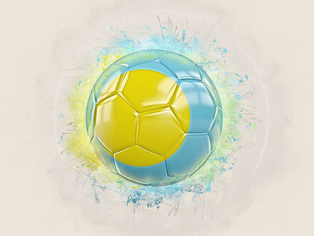 Grunge football. Download flag icon of Palau at PNG format