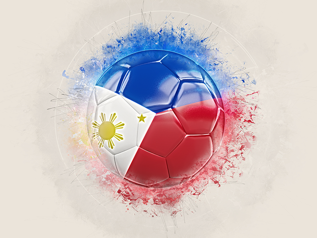 Футбольный мяч в стиле грандж. Скачать флаг. Филиппины