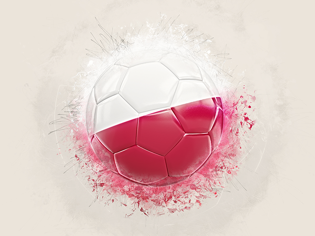 Grunge football. Download flag icon of Poland at PNG format