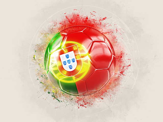Футбольный мяч в стиле грандж. Скачать флаг. Португалия