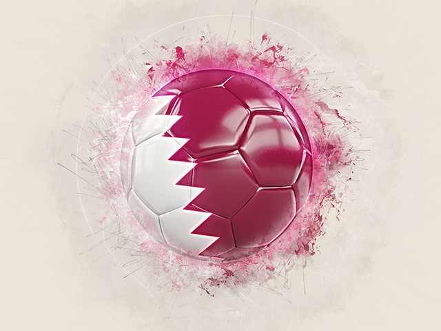 Grunge football. Download flag icon of Qatar at PNG format