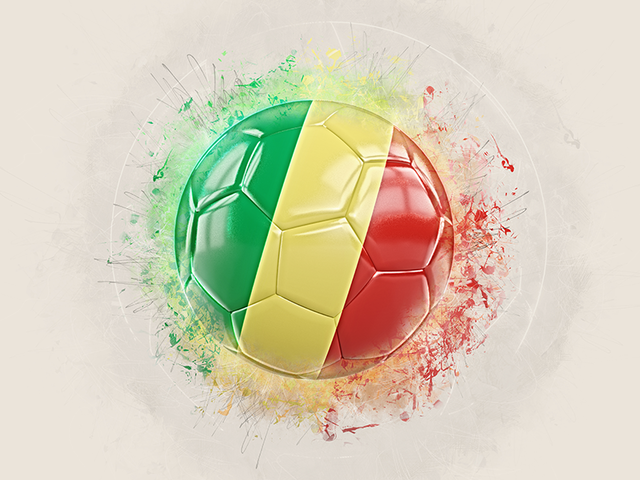 Grunge football. Download flag icon of Republic of the Congo at PNG format