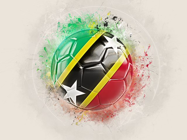 Футбольный мяч в стиле грандж. Скачать флаг. Сент-Китс и Невис