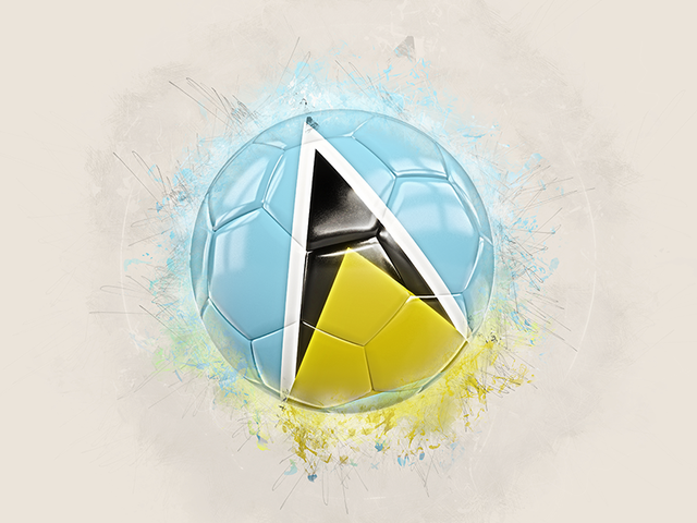 Grunge football. Download flag icon of Saint Lucia at PNG format