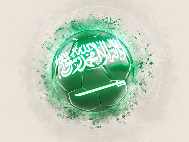 Grunge football. Download flag icon of Saudi Arabia at PNG format