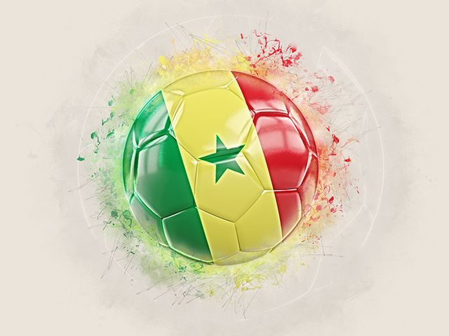 Футбольный мяч в стиле грандж. Скачать флаг. Сенегал