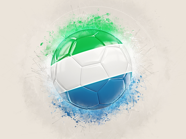 Grunge football. Download flag icon of Sierra Leone at PNG format