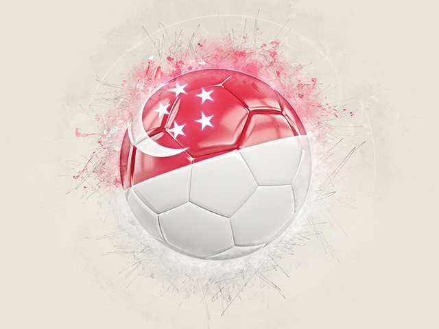 Grunge football. Download flag icon of Singapore at PNG format