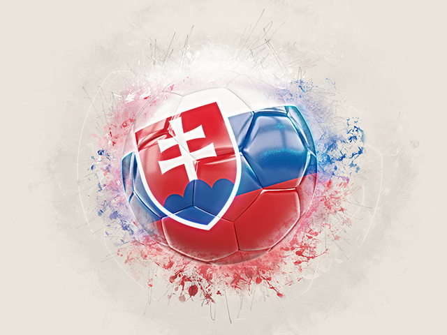 Grunge football. Download flag icon of Slovakia at PNG format