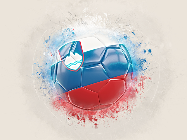 Grunge football. Download flag icon of Slovenia at PNG format