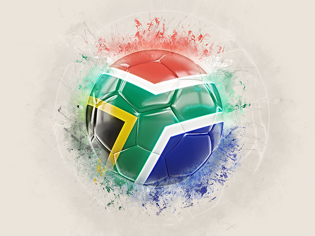 Grunge football. Download flag icon of South Africa at PNG format