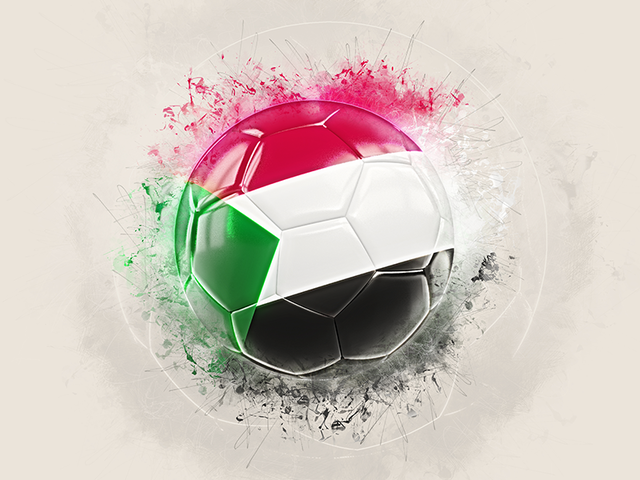 Grunge football. Download flag icon of Sudan at PNG format